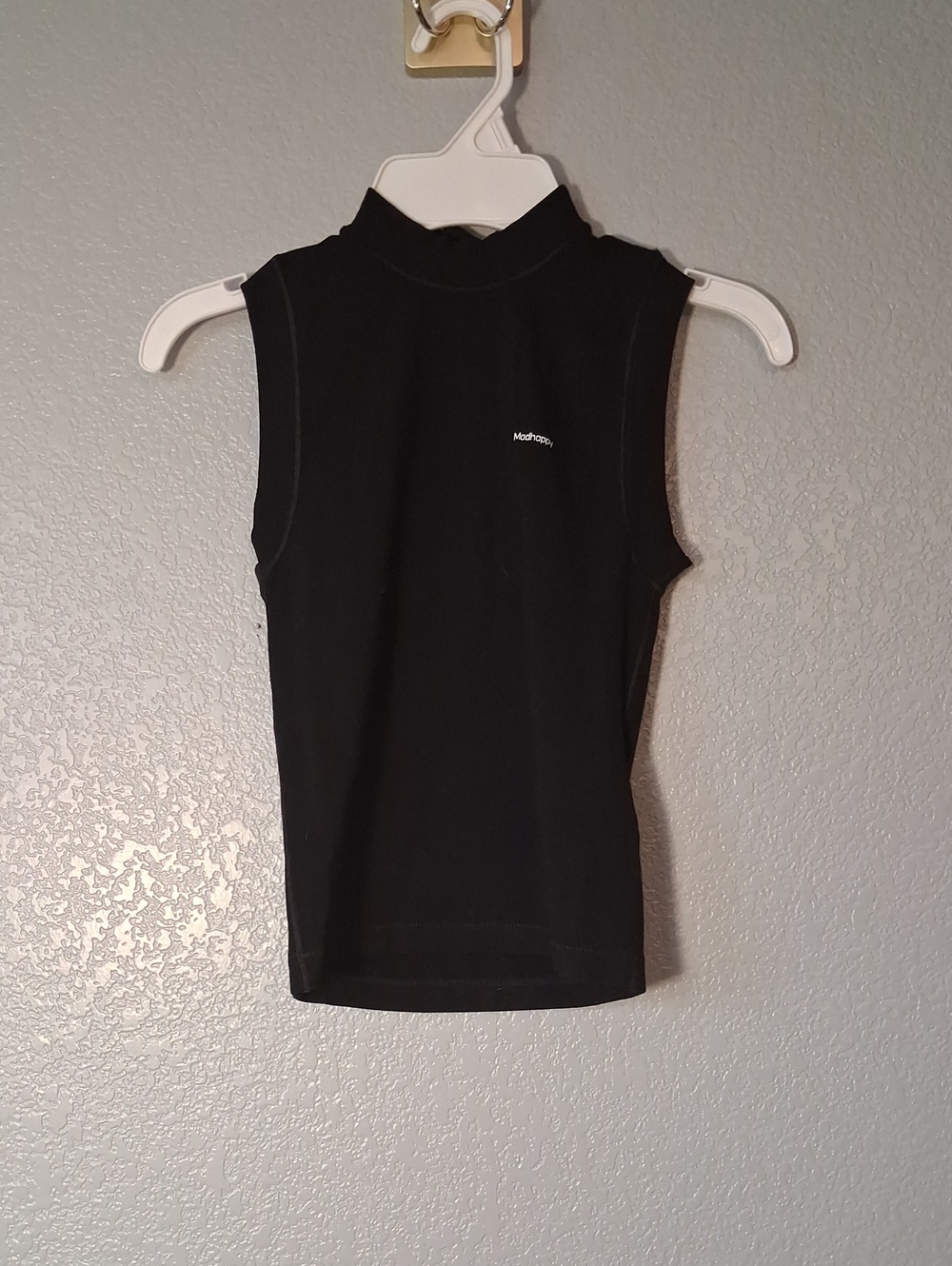 Madhappy Black Sleeveless Mock Neck Tank